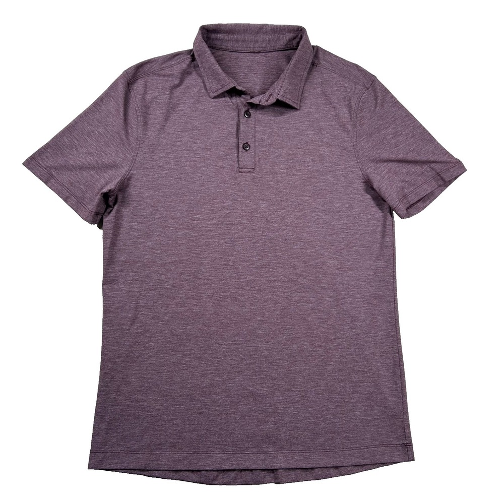 Lululemon Shirt Mens Sm Golf Polo Metalvent Heather Maroon Purple Stretch